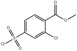 2-chloro-4-(chlorosulfonyl)benzoic acid methyl ester Struktur