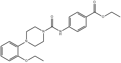 ethyl 4-(4-(2-ethoxyphenyl)piperazine-1-carboxamido)benzoate Struktur