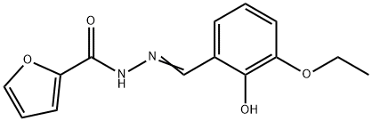 N'-[(Z)-(3-ethoxy-2-hydroxyphenyl)methylidene]furan-2-carbohydrazide Struktur