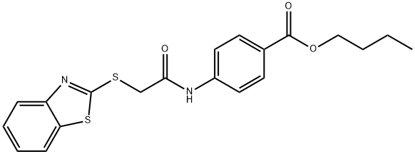 butyl 4-(2-(benzo[d]thiazol-2-ylthio)acetamido)benzoate Struktur