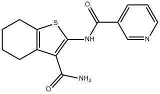 N-(3-carbamoyl-4,5,6,7-tetrahydro-1-benzothiophen-2-yl)pyridine-3-carboxamide Struktur