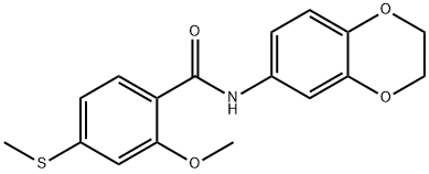 N-(2,3-dihydro-1,4-benzodioxin-6-yl)-2-methoxy-4-(methylsulfanyl)benzamide Struktur