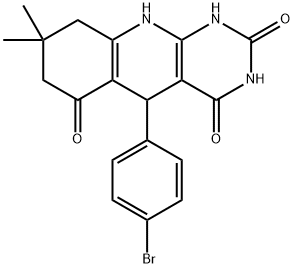 5-(4-bromophenyl)-8,8-dimethyl-5,8,9,10-tetrahydropyrimido[4,5-b]quinoline-2,4,6(1H,3H,7H)-trione Struktur