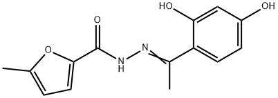 (E)-N'-(1-(2,4-dihydroxyphenyl)ethylidene)-5-methylfuran-2-carbohydrazide Struktur