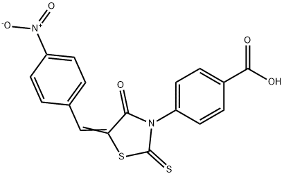 (Z)-4-(5-(4-nitrobenzylidene)-4-oxo-2-thioxothiazolidin-3-yl)benzoic acid Struktur