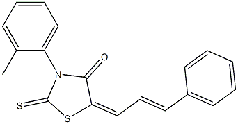 3-(2-methylphenyl)-5-(3-phenyl-2-propen-1-ylidene)-2-thioxo-4-thiazolidinone Structure