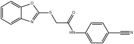 2-(1,3-benzoxazol-2-ylsulfanyl)-N-(4-cyanophenyl)acetamide Struktur