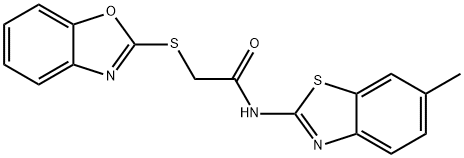 2-(1,3-benzoxazol-2-ylsulfanyl)-N-(6-methyl-1,3-benzothiazol-2-yl)acetamide Struktur