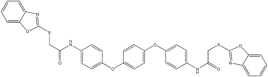 N,N'-[benzene-1,4-diylbis(oxybenzene-4,1-diyl)]bis[2-(1,3-benzoxazol-2-ylsulfanyl)acetamide] Struktur