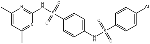 4-chloro-N-(4-{[(4,6-dimethyl-2-pyrimidinyl)amino]sulfonyl}phenyl)benzenesulfonamide Struktur