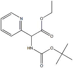 Ethyl 2-((tert-butoxycarbonyl)amino)-2-(pyridin-2-yl)acetate Struktur