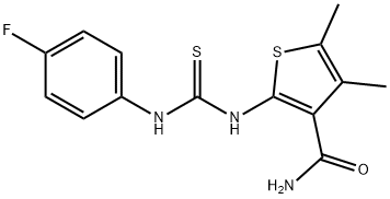 2-({[(4-fluorophenyl)amino]carbonothioyl}amino)-4,5-dimethyl-3-thiophenecarboxamide Struktur