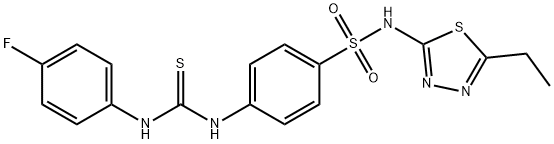 N-(5-ethyl-1,3,4-thiadiazol-2-yl)-4-({[(4-fluorophenyl)amino]carbonothioyl}amino)benzenesulfonamide Struktur