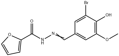 N'-[(Z)-(3-bromo-4-hydroxy-5-methoxyphenyl)methylidene]furan-2-carbohydrazide Struktur