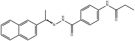 N-[4-({(2E)-2-[1-(naphthalen-2-yl)ethylidene]hydrazinyl}carbonyl)phenyl]propanamide Struktur