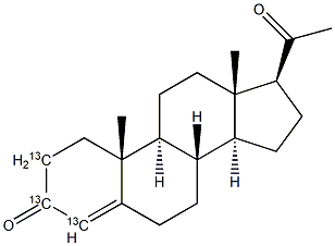 Progesterone-[2,3,4-13C3] Struktur