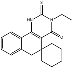 3-ethyl-2-thioxo-2,3-dihydro-1H-spiro[benzo[h]quinazoline-5,1'-cyclohexan]-4(6H)-one Struktur