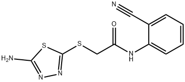 2-[(5-amino-1,3,4-thiadiazol-2-yl)sulfanyl]-N-(2-cyanophenyl)acetamide Struktur