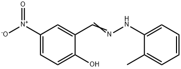 (E)-4-nitro-2-((2-(o-tolyl)hydrazono)methyl)phenol Struktur