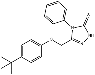 5-(4-tert-Butyl-phenoxymethyl)-4-phenyl-4H-[1,2,4]triazole-3-thiol Struktur