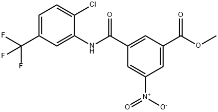 methyl 3-((2-chloro-5-(trifluoromethyl)phenyl)carbamoyl)-5-nitrobenzoate Structure