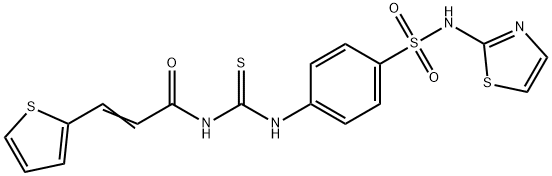 (2E)-N-{[4-(1,3-thiazol-2-ylsulfamoyl)phenyl]carbamothioyl}-3-(thiophen-2-yl)prop-2-enamide Struktur