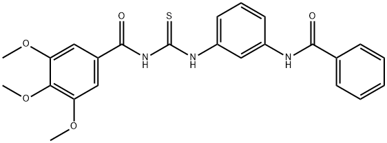 N-[[[3-[(Benzoyl)amino]phenyl]amino](thioxo)methyl]-3,4,5-trimethoxybenzamide Struktur