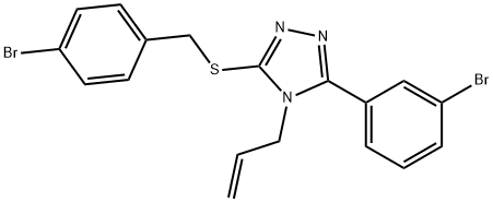 3-[(4-bromobenzyl)sulfanyl]-5-(3-bromophenyl)-4-(prop-2-en-1-yl)-4H-1,2,4-triazole Struktur