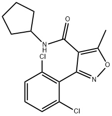 N-cyclopentyl-3-(2,6-dichlorophenyl)-5-methyl-1,2-oxazole-4-carboxamide Struktur