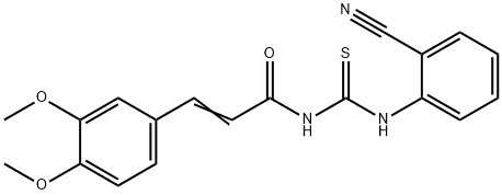 N-{[(2-cyanophenyl)amino]carbonothioyl}-3-(3,4-dimethoxyphenyl)acrylamide Struktur