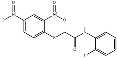 2-[(2,4-dinitrophenyl)sulfanyl]-N-(2-fluorophenyl)acetamide Struktur