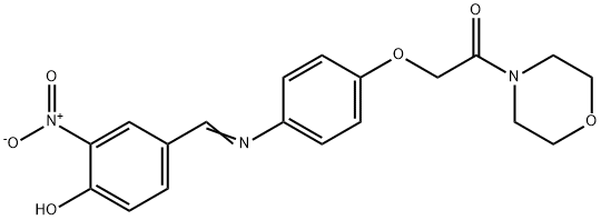 2-(4-{[(E)-(4-hydroxy-3-nitrophenyl)methylidene]amino}phenoxy)-1-(morpholin-4-yl)ethanone Struktur