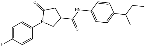 N-[4-(butan-2-yl)phenyl]-1-(4-fluorophenyl)-5-oxopyrrolidine-3-carboxamide Struktur