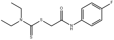 2-((4-fluorophenyl)amino)-2-oxoethyl diethylcarbamodithioate Struktur