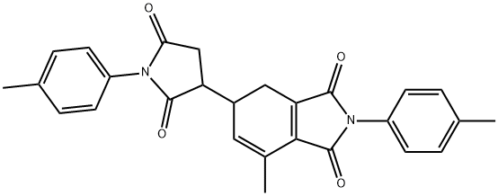 7-methyl-2-(4-methylphenyl)-5-[1-(4-methylphenyl)-2,5-dioxopyrrolidin-3-yl]-4,5-dihydro-1H-isoindole-1,3(2H)-dione Struktur