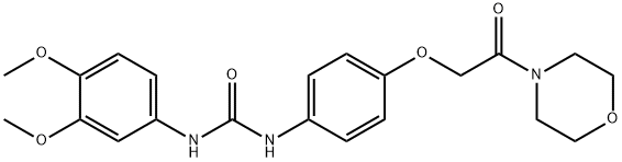 1-(3,4-dimethoxyphenyl)-3-{4-[2-(morpholin-4-yl)-2-oxoethoxy]phenyl}urea Struktur