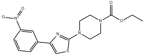 ethyl 4-(4-(3-nitrophenyl)thiazol-2-yl)piperazine-1-carboxylate Struktur