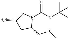 (3S,5S)-1-BOC-5-(甲氧基甲基)吡咯烷-3-胺, 348165-54-8, 結(jié)構(gòu)式