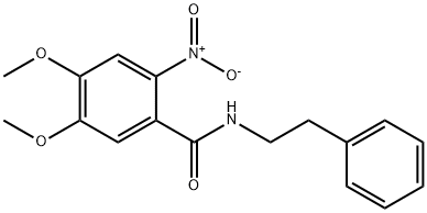 4,5-dimethoxy-2-nitro-N-(2-phenylethyl)benzamide Struktur