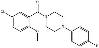 (5-chloro-2-methoxyphenyl)[4-(4-fluorophenyl)piperazin-1-yl]methanone Struktur