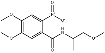 4,5-dimethoxy-N-(1-methoxypropan-2-yl)-2-nitrobenzamide Struktur