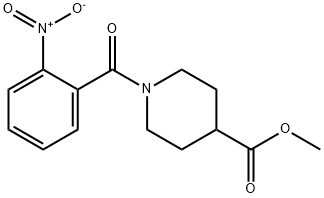 methyl 1-[(2-nitrophenyl)carbonyl]piperidine-4-carboxylate Struktur