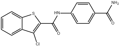 N-(4-carbamoylphenyl)-3-chloro-1-benzothiophene-2-carboxamide Struktur