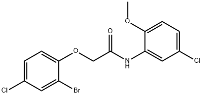 2-(2-bromo-4-chlorophenoxy)-N-(5-chloro-2-methoxyphenyl)acetamide Struktur