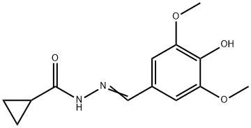 (E)-N'-(4-hydroxy-3,5-dimethoxybenzylidene)cyclopropanecarbohydrazide Struktur