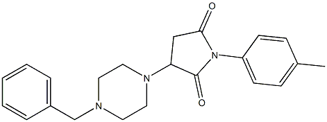 3-(4-benzylpiperazin-1-yl)-1-(4-methylphenyl)pyrrolidine-2,5-dione Struktur