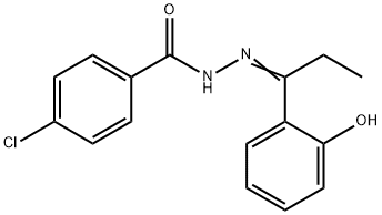 (E)-4-chloro-N'-(1-(2-hydroxyphenyl)propylidene)benzohydrazide Struktur