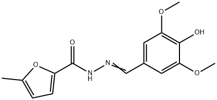 (E)-N'-(4-hydroxy-3,5-dimethoxybenzylidene)-5-methylfuran-2-carbohydrazide Struktur