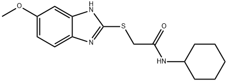 N-cyclohexyl-2-[(5-methoxy-1H-benzimidazol-2-yl)sulfanyl]acetamide Struktur