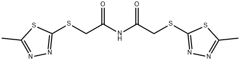 2-[(5-methyl-1,3,4-thiadiazol-2-yl)sulfanyl]-N-{[(5-methyl-1,3,4-thiadiazol-2-yl)sulfanyl]acetyl}acetamide Struktur